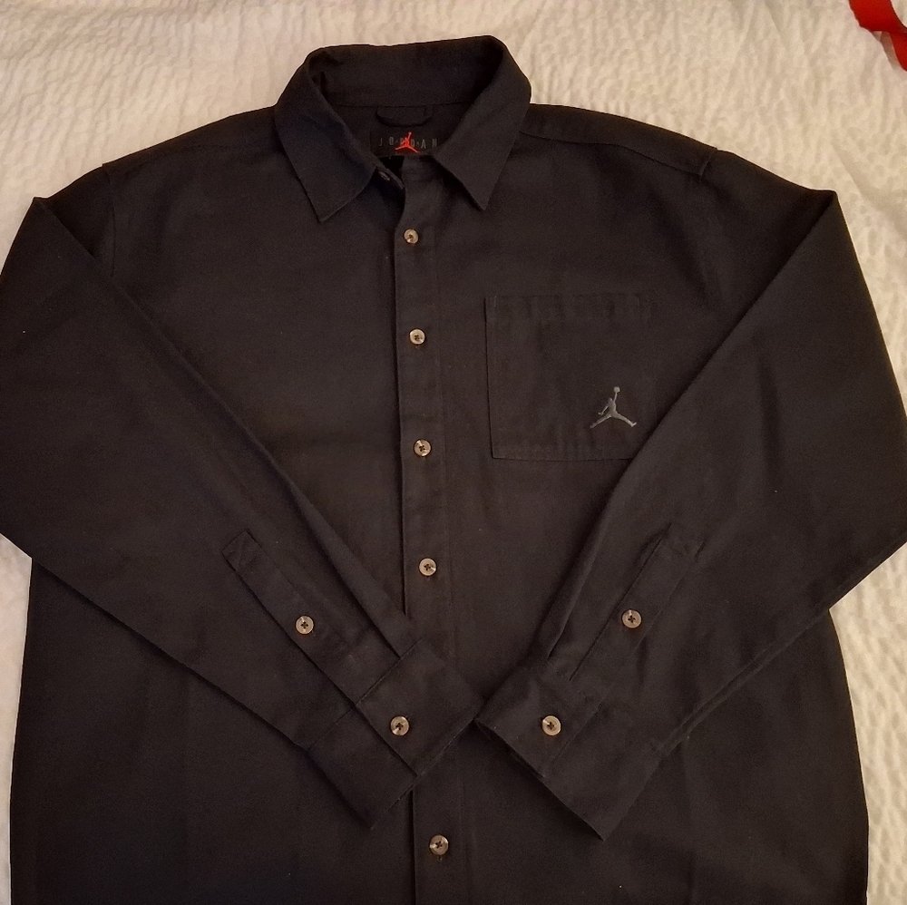 Jordan Men's Black Button Down Shirt NWT Size Med